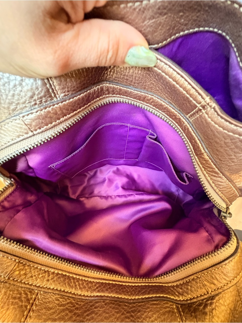 Coach Madison Brown Pebbled Leather Shoulder Bag - Picture 7 of 8